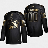 Sharks Customized Black Gold Adidas Jersey,baseball caps,new era cap wholesale,wholesale hats